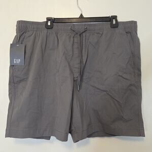 NWT Gap Pull On Shorts Mens 2XL Gray Elastic Waist Drawstring